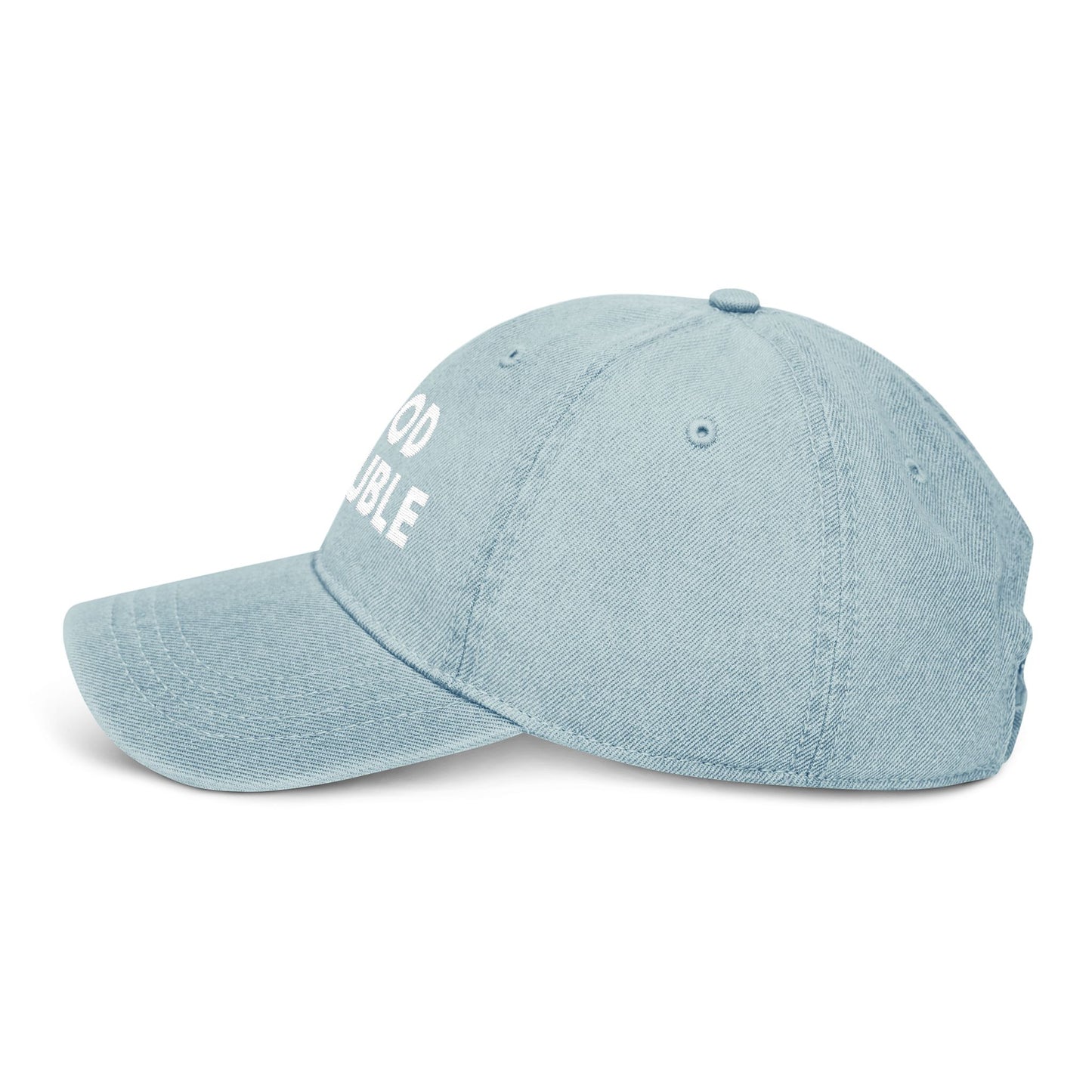 Embroidered Denim Hat - "Good Trouble" Statement Cap for Everyday Wear