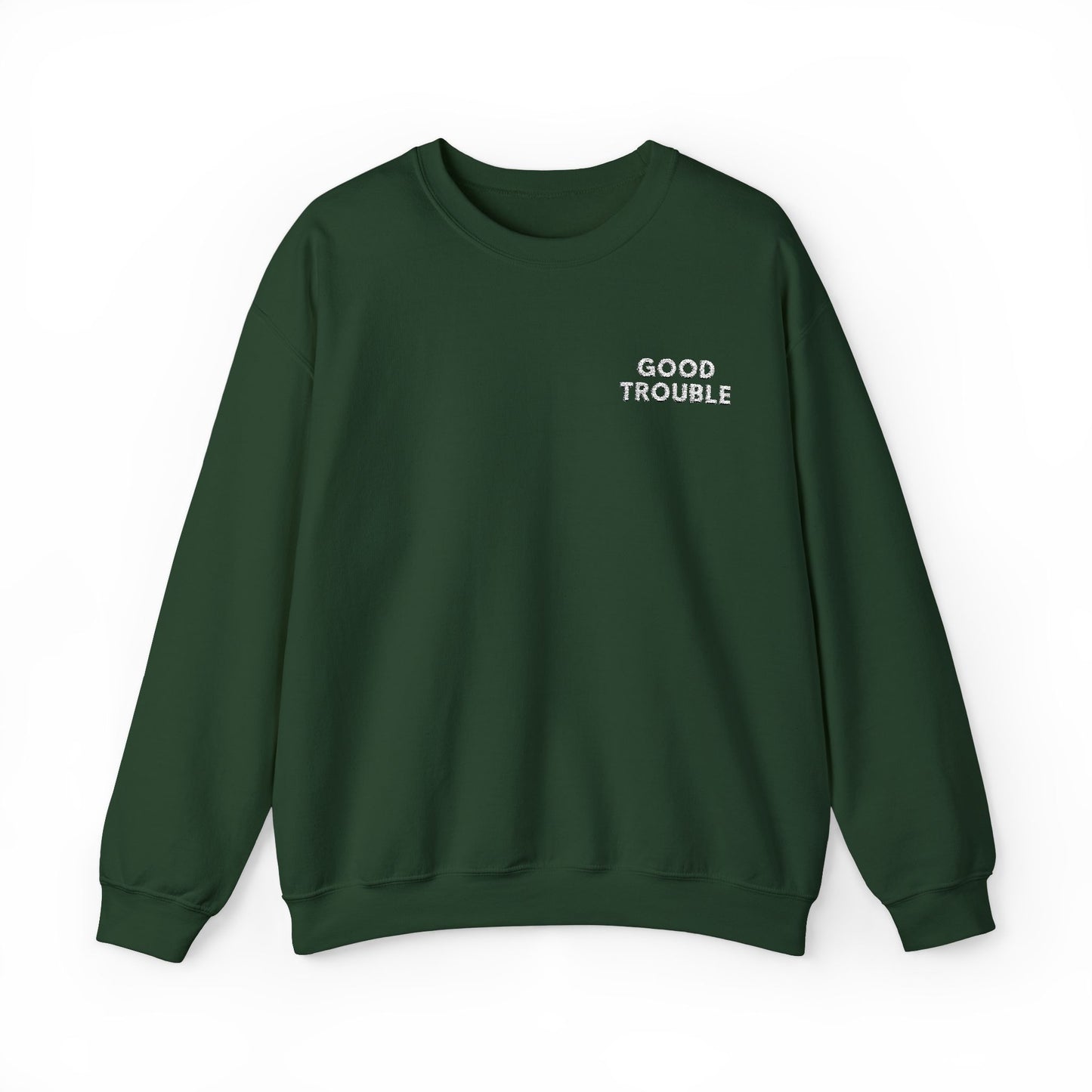 GoodTrouble Embroidered Unisex Crewneck Sweatshirt - Comfort Meets Activism