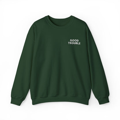 GoodTrouble Embroidered Unisex Crewneck Sweatshirt - Comfort Meets Activism