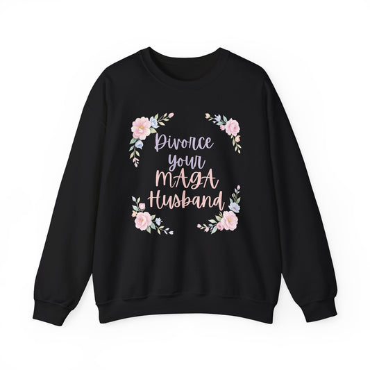 Divorce Your Mean Husband Floral Crewneck Sweatshirt