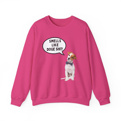 Funny Dog Lover Sweatshirt - 'Smells Like Doge Sh*t!' Crewneck