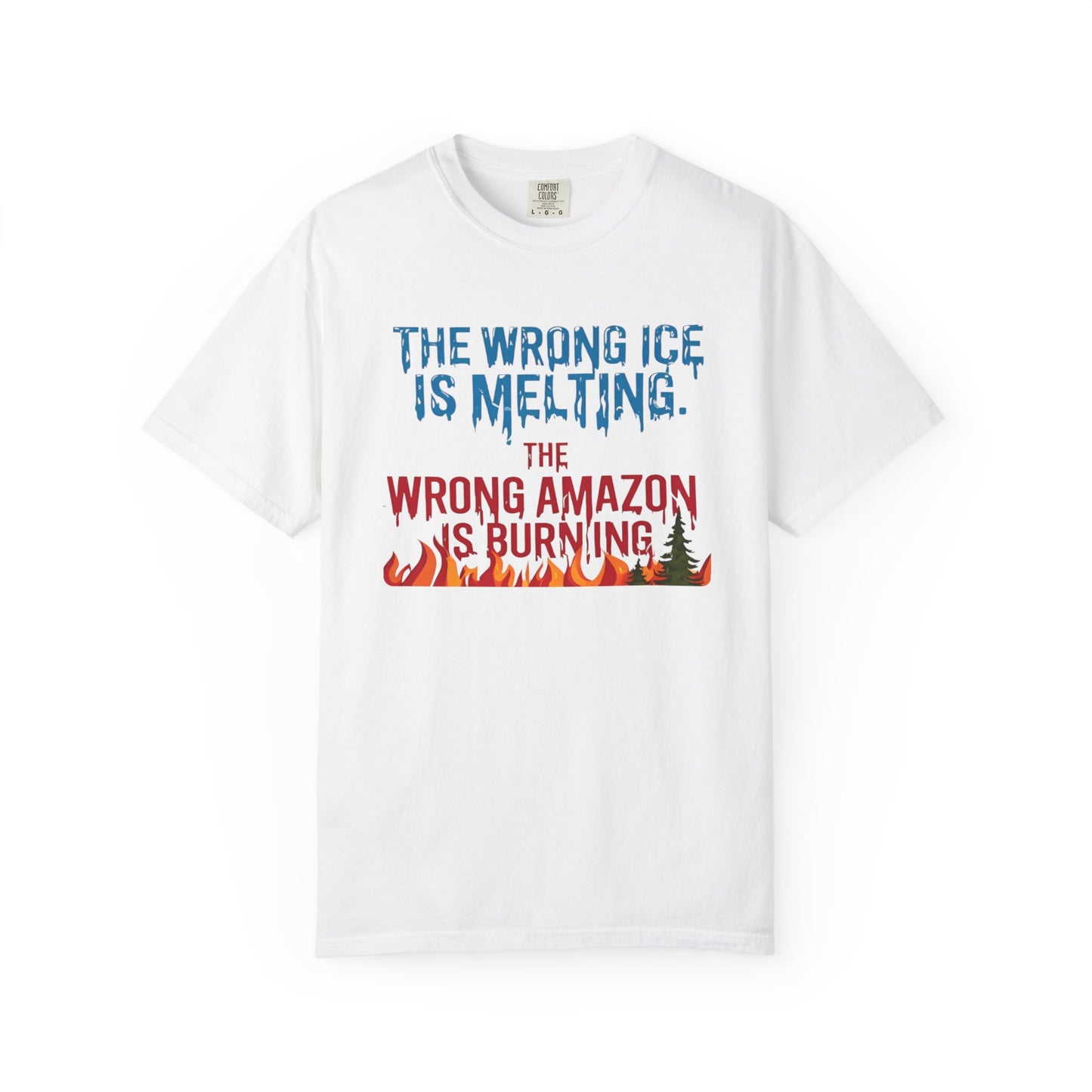The Wrong Ice Is Melting The Wrong Amazon Is Burning Eco-Conscious Unisex T-Shirt - Climate Change Awareness Tee