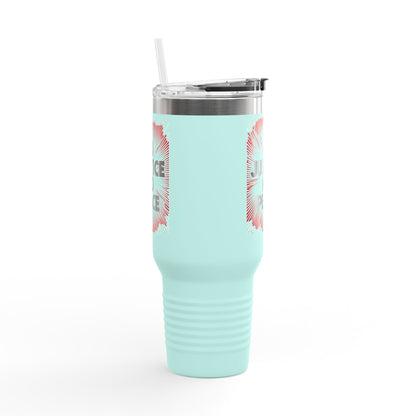 No Justice No Peace Insulated Travel Mug, 40oz, Perfect Gift for Coffee Lovers, Road Trips, and Hands Off Protest Tumbler