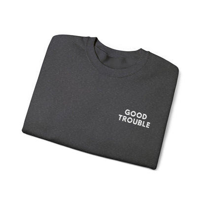 GoodTrouble Embroidered Unisex Crewneck Sweatshirt - Comfort Meets Activism