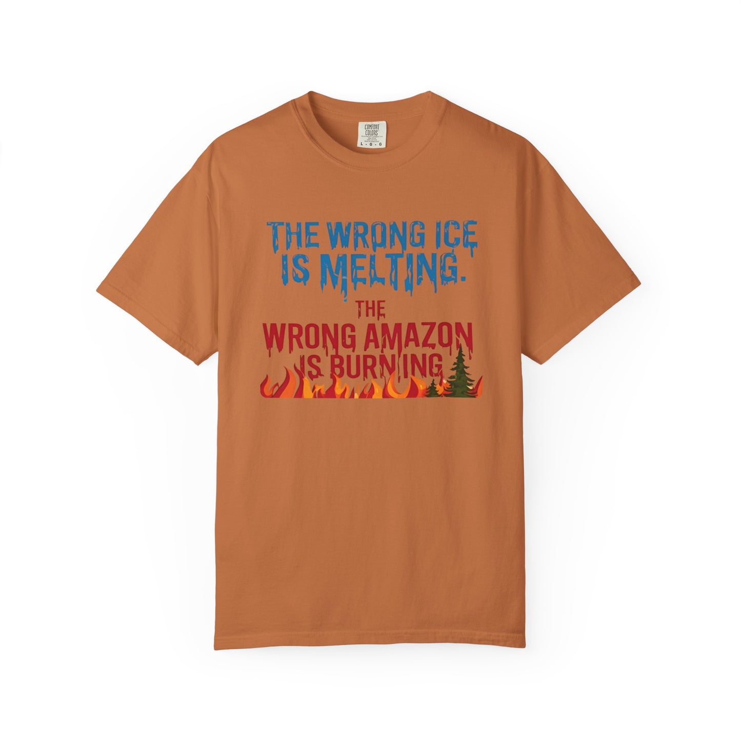 The Wrong Ice Is Melting The Wrong Amazon Is Burning Eco-Conscious Unisex T-Shirt - Climate Change Awareness Tee