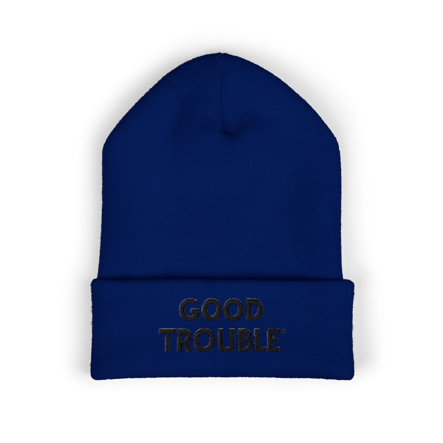Good Trouble Cuffed Beanie, Embroidered Beanie Hat, Eco-Friendly Accessories, Winter Warm Hat