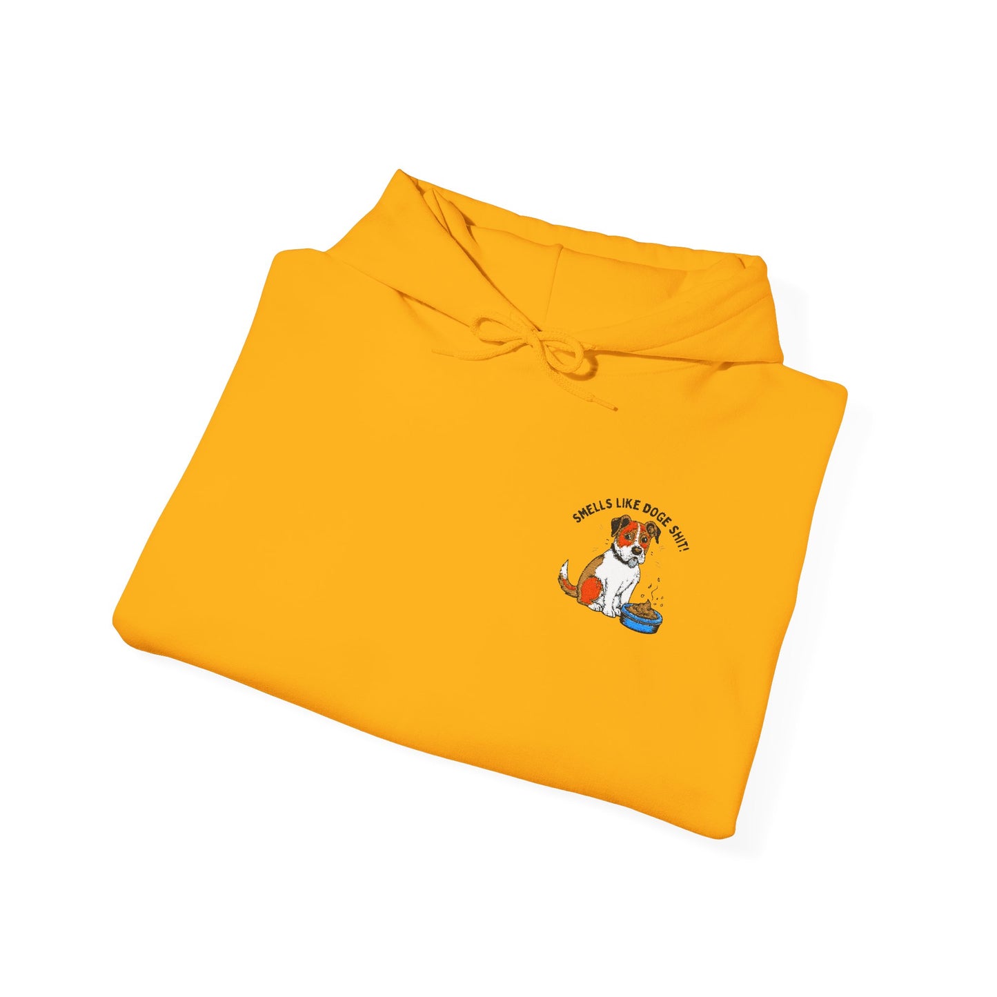 "Smells Like Doge Shit" Embroidered Unisex Heavy Blend Hooded Sweatshirt - Empowering Comfort for Every Occasion