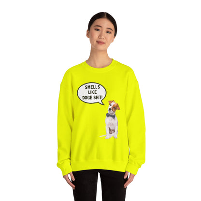 Funny Dog Lover Sweatshirt - 'Smells Like Doge Sh*t!' Crewneck