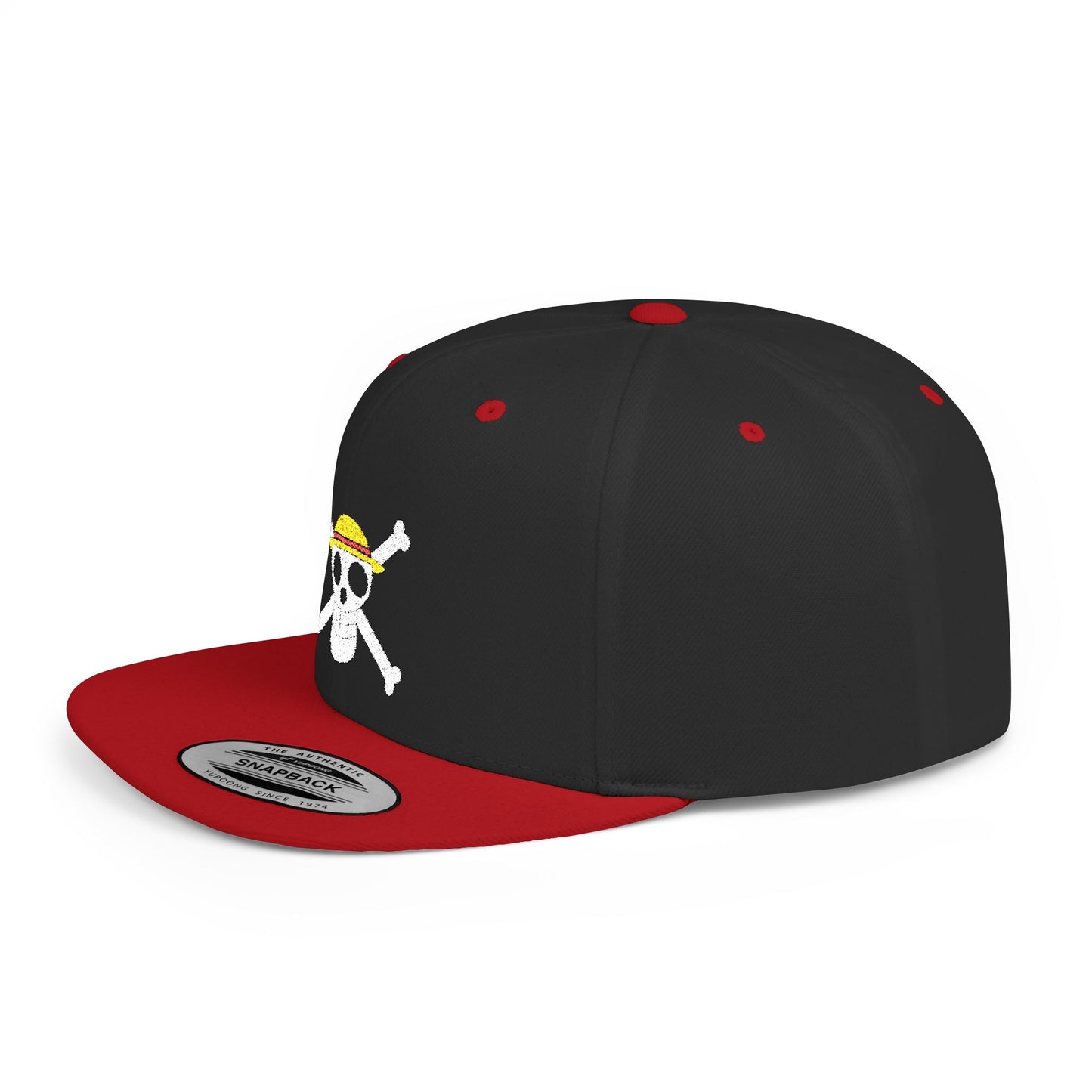Straw Hat Pirates' Jolly Roger Embroidered Snapback Cap