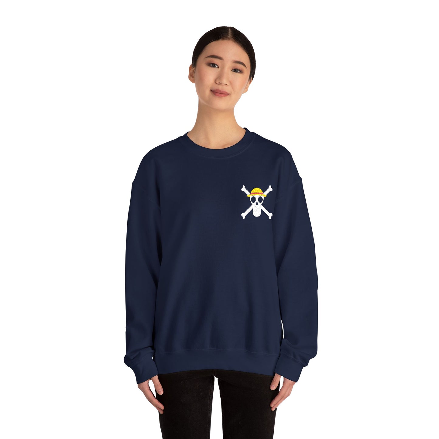 Straw Hat Pirates' Jolly Roger Embroidered Unisex Crewneck Sweatshirt