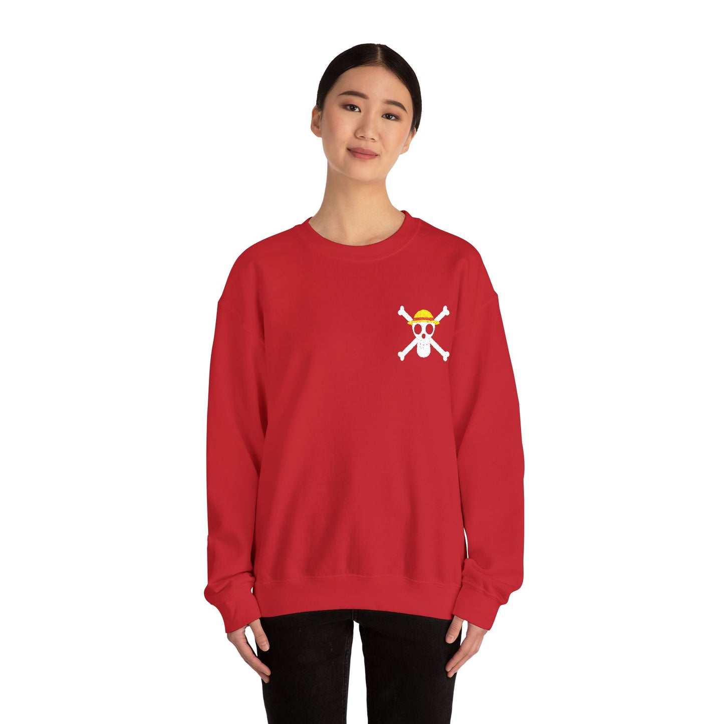 Straw Hat Pirates' Jolly Roger Embroidered Unisex Crewneck Sweatshirt