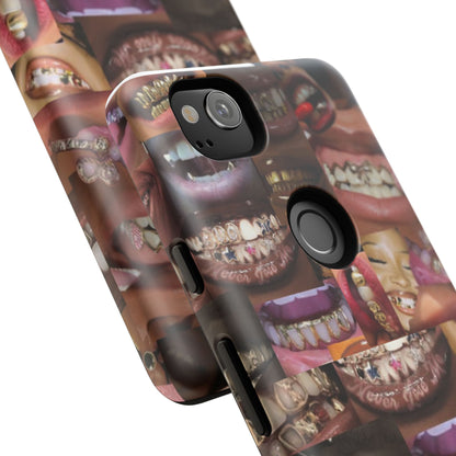 Gold Grillz Bold Phone Case, For The Culture Tough Phone Cover, Statement Accessory, Unique Tech Gift