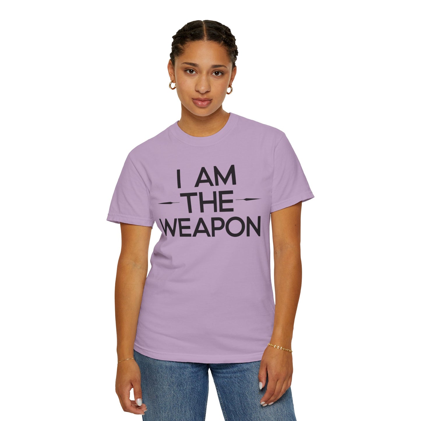 Unisex Garment-Dyed T-shirt - Motivational 'I Am The Weapon' Quote