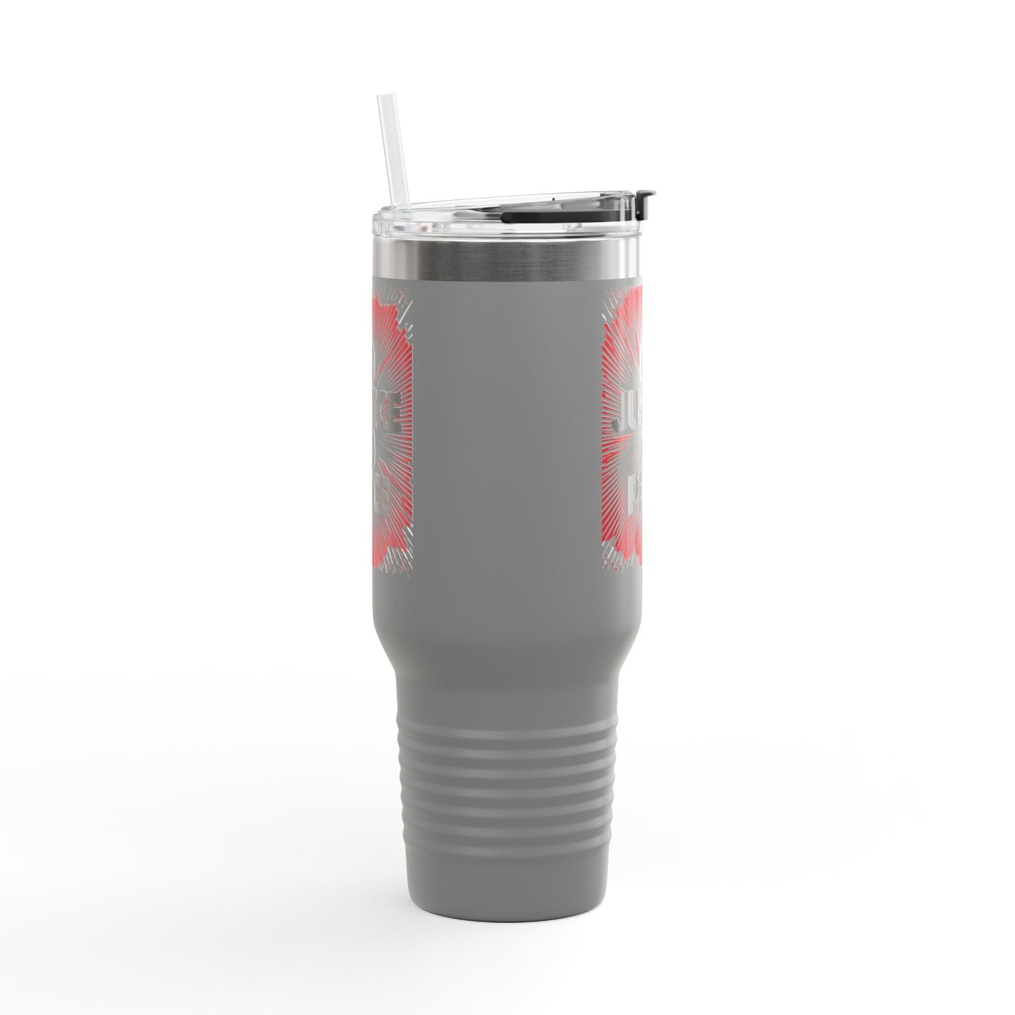 No Justice No Peace Insulated Travel Mug, 40oz, Perfect Gift for Coffee Lovers, Road Trips, and Hands Off Protest Tumbler