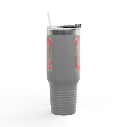 No Justice No Peace Insulated Travel Mug, 40oz, Perfect Gift for Coffee Lovers, Road Trips, and Hands Off Protest Tumbler