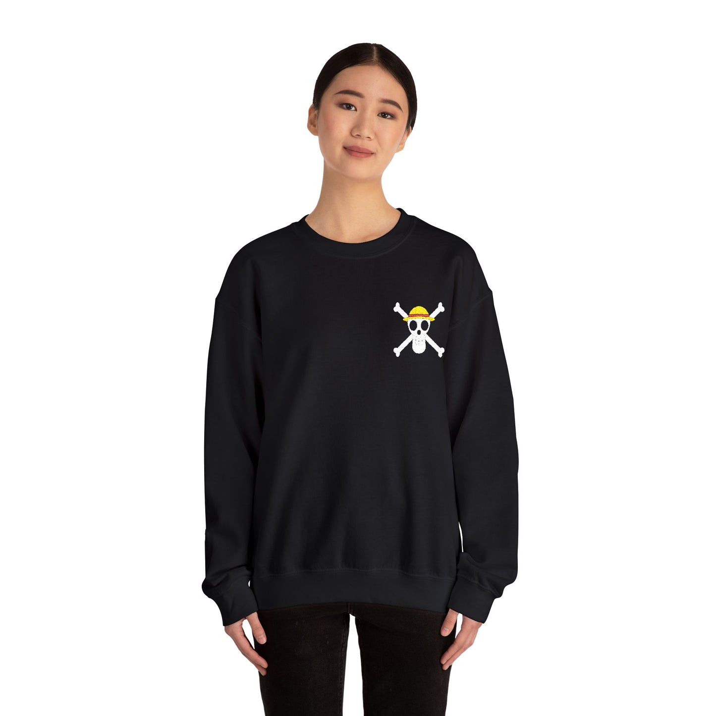 Straw Hat Pirates' Jolly Roger Embroidered Unisex Crewneck Sweatshirt