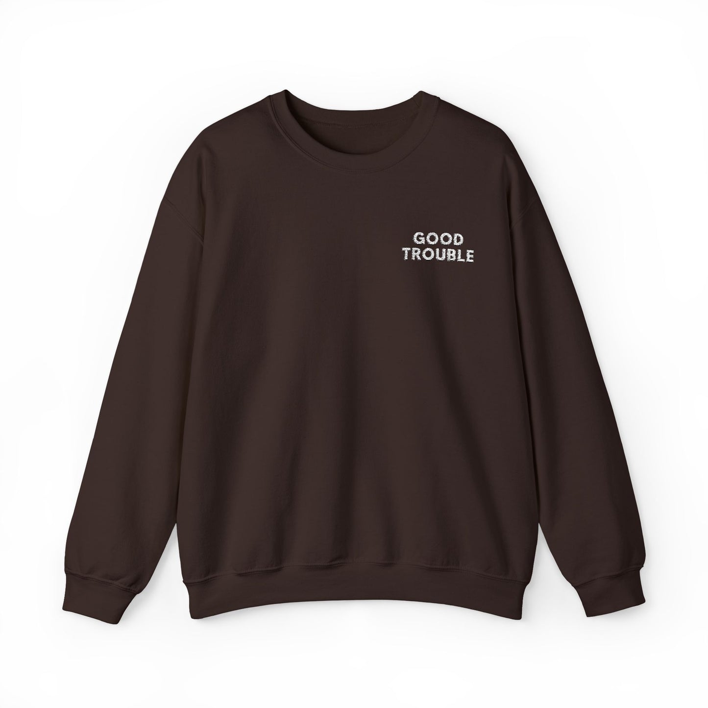 GoodTrouble Embroidered Unisex Crewneck Sweatshirt - Comfort Meets Activism