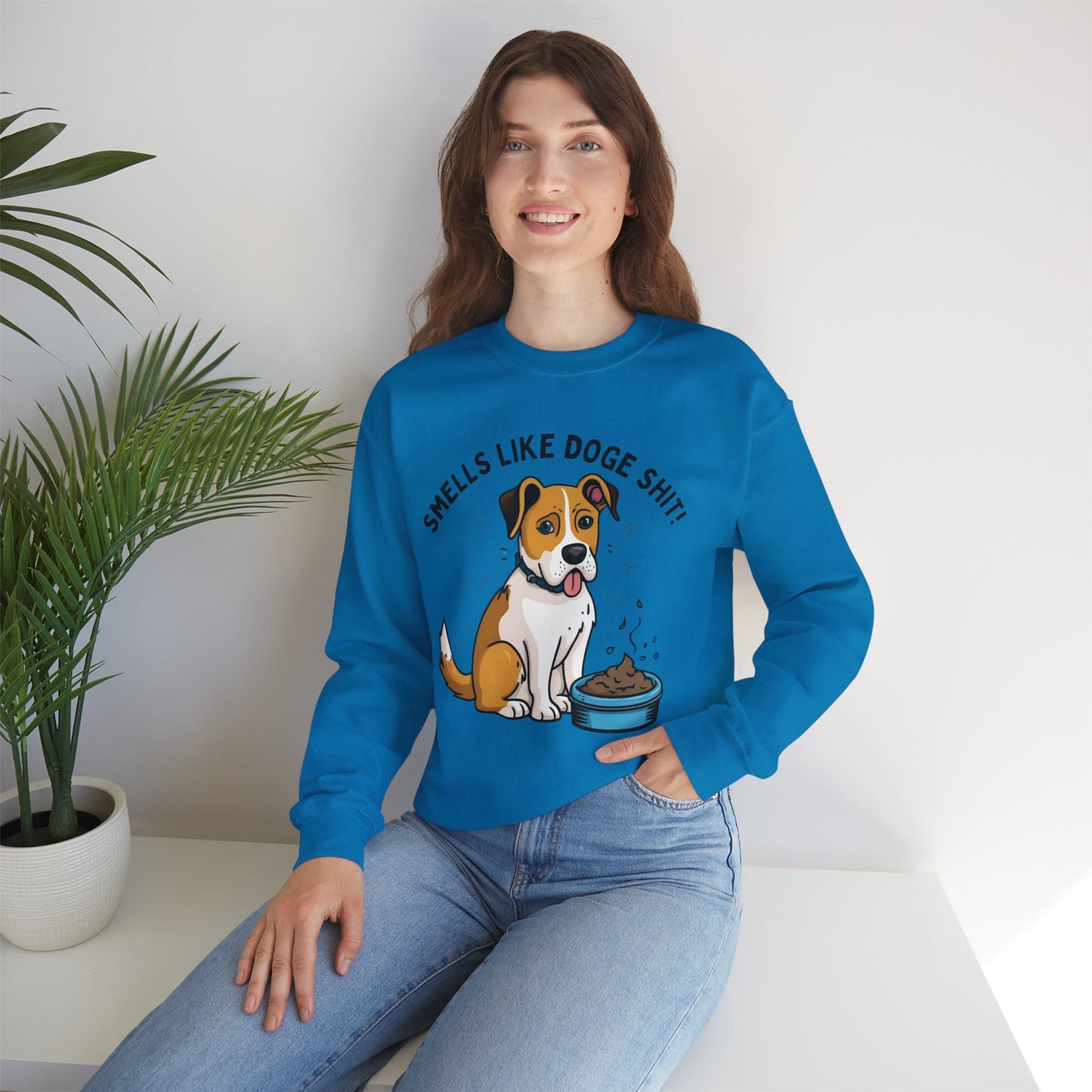 Funny Dog Lover Sweatshirt - 'Smells Like Doge Sh*t!' Crewneck