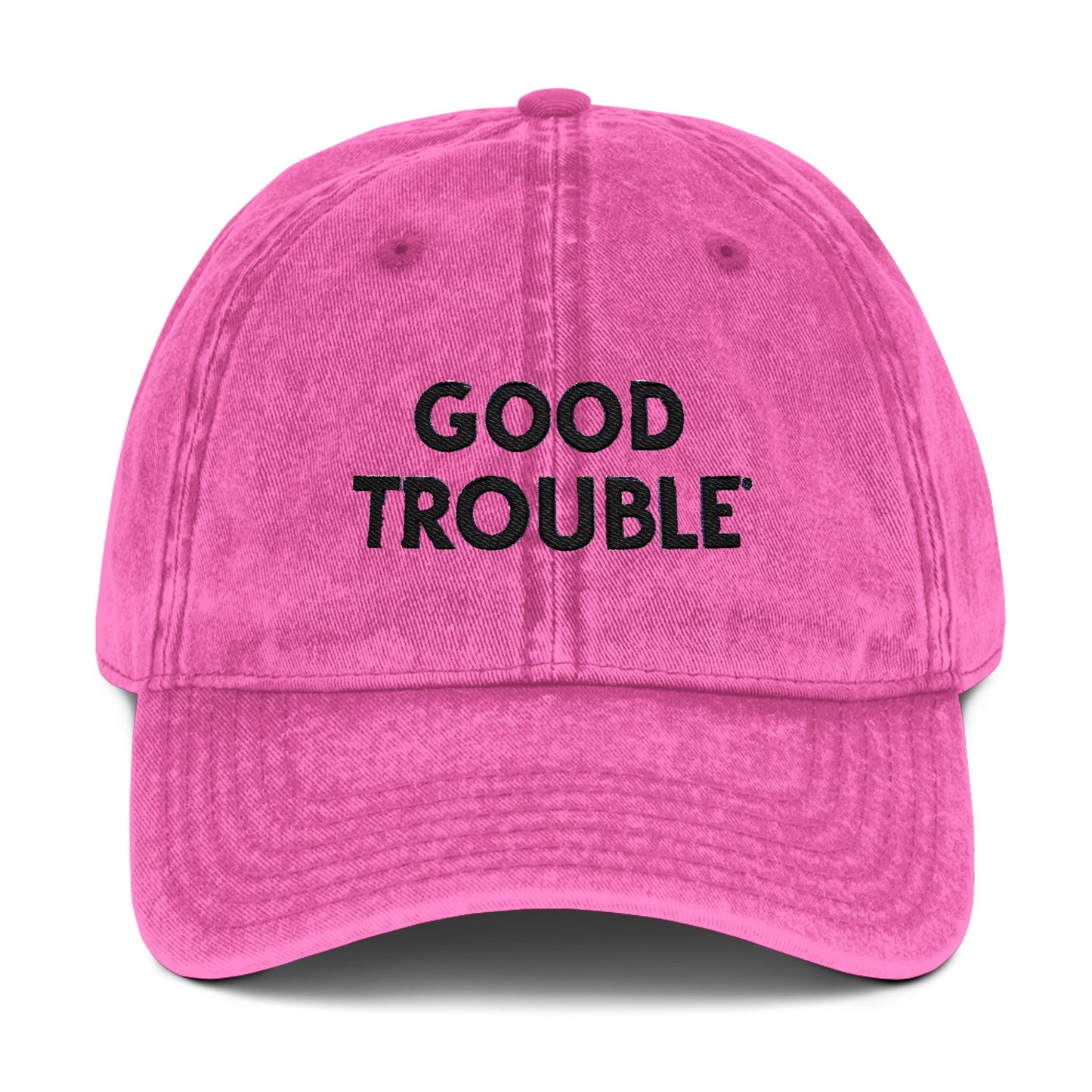 Good Trouble Embroidered Vintage Cap, Adjustable Dad Hat, Summer Essential Gift for Trendsetters