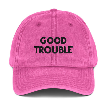 Good Trouble Embroidered Vintage Cap, Adjustable Dad Hat, Summer Essential Gift for Trendsetters
