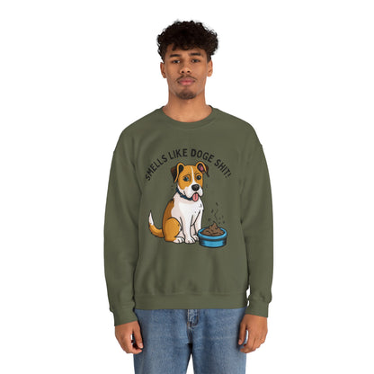 Funny Dog Lover Sweatshirt - 'Smells Like Doge Sh*t!' Crewneck