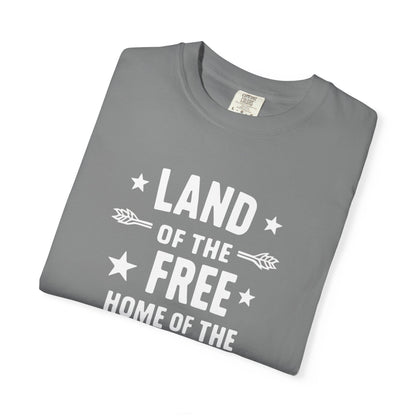 Land of The Free Home of The Ghetto - Unisex Garment-Dyed T-shirt