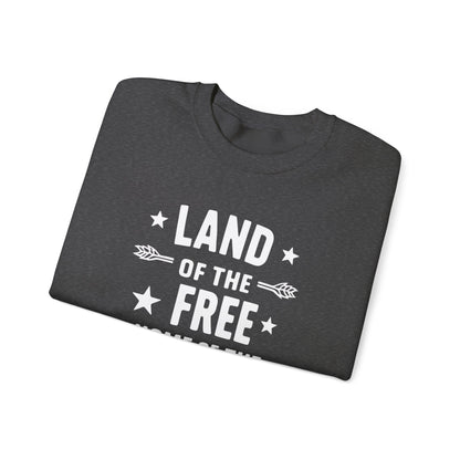 Land of The Free Home of The Ghetto Unisex Crewneck Sweatshirt, Summer Accessory, Economic Strike, Economic Black Out