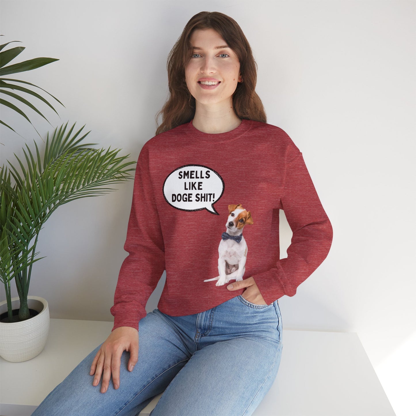 Funny Dog Lover Sweatshirt - 'Smells Like Doge Sh*t!' Crewneck