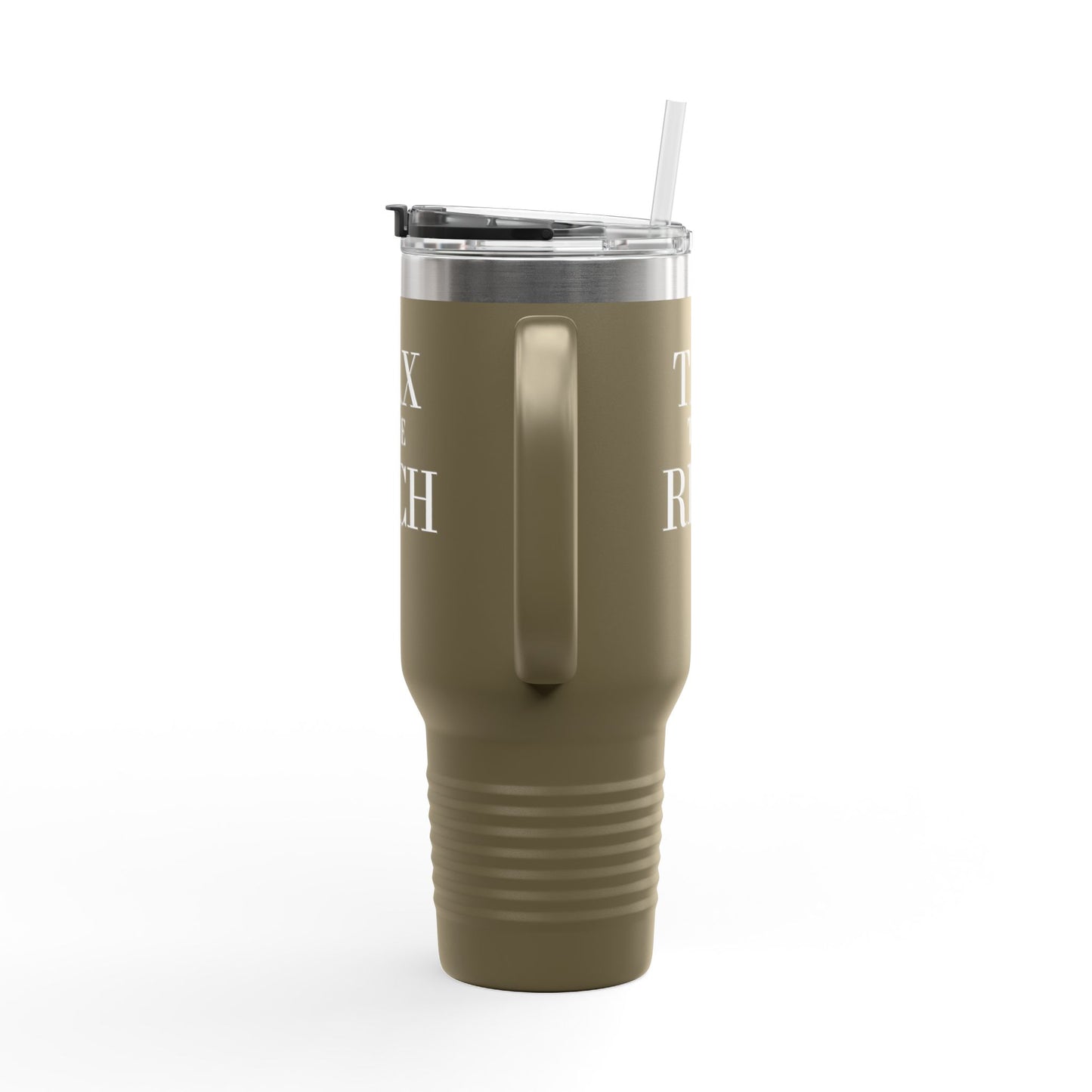 Tax The Rich Insulated Travel Mug, 40oz, Perfect Gift for Coffee Lovers, Road Trips, and Hands Off Protest Tumbler
