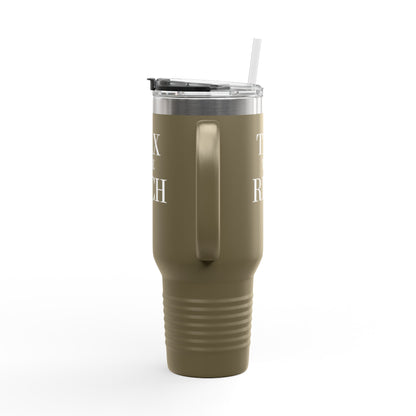 Tax The Rich Insulated Travel Mug, 40oz, Perfect Gift for Coffee Lovers, Road Trips, and Hands Off Protest Tumbler