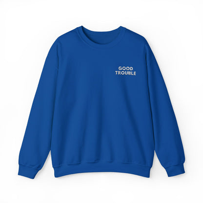 GoodTrouble Embroidered Unisex Crewneck Sweatshirt - Comfort Meets Activism