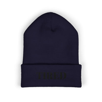 Tired Cuffed Beanie, Embroidered Beanie Hat, Eco-Friendly Accessories, Winter Warm Hat