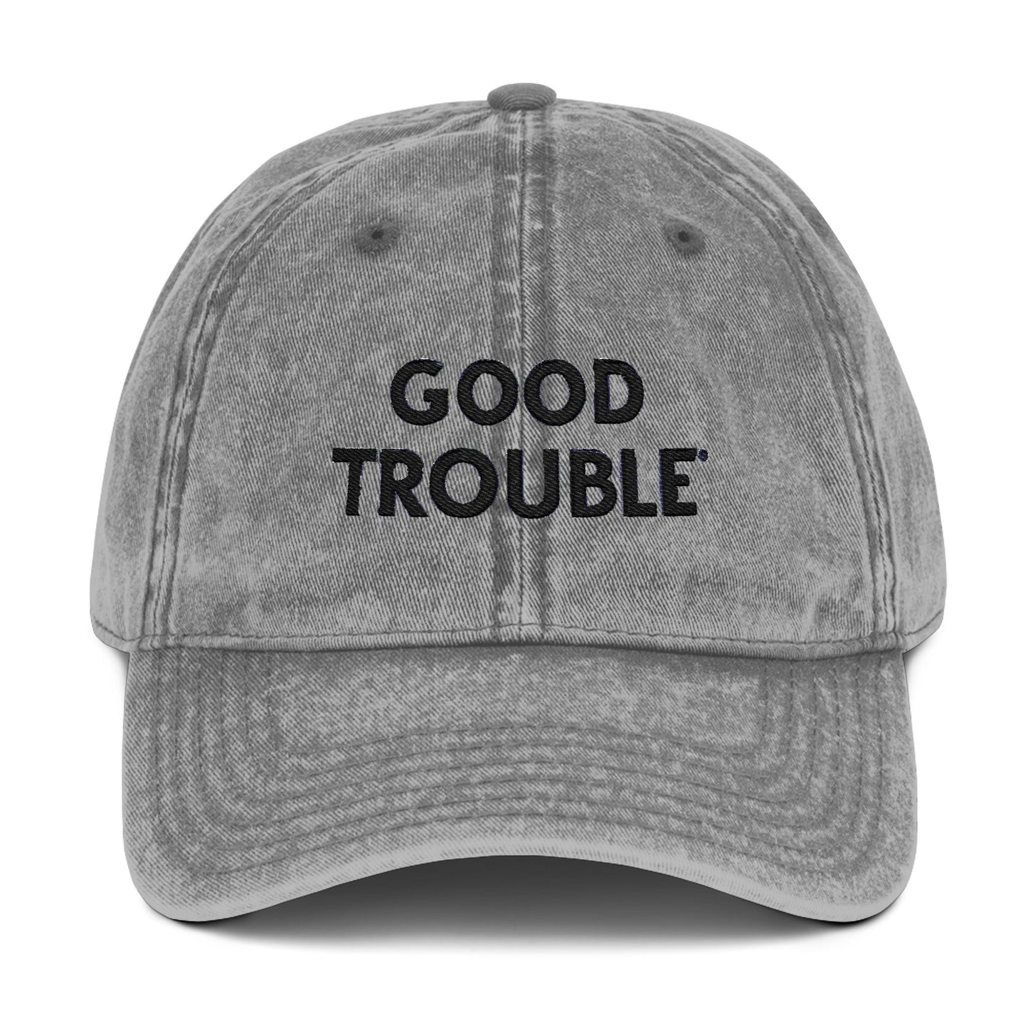Good Trouble Embroidered Vintage Cap, Adjustable Dad Hat, Summer Essential Gift for Trendsetters