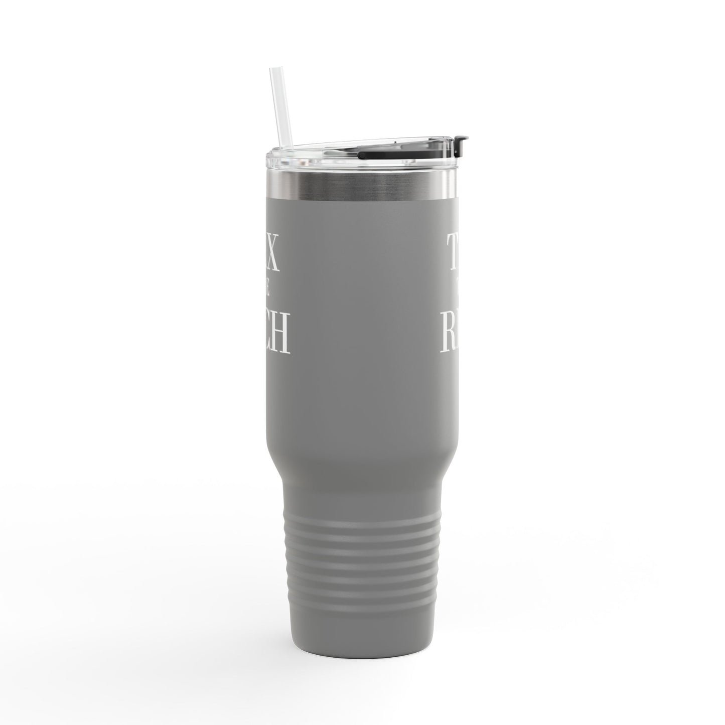 Tax The Rich Insulated Travel Mug, 40oz, Perfect Gift for Coffee Lovers, Road Trips, and Hands Off Protest Tumbler