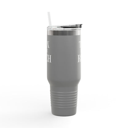 Tax The Rich Insulated Travel Mug, 40oz, Perfect Gift for Coffee Lovers, Road Trips, and Hands Off Protest Tumbler