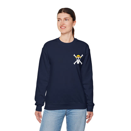 Straw Hat Pirates' Jolly Roger Embroidered Unisex Crewneck Sweatshirt