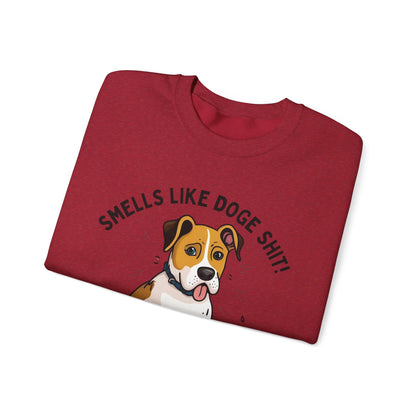 Funny Dog Lover Sweatshirt - 'Smells Like Doge Sh*t!' Crewneck