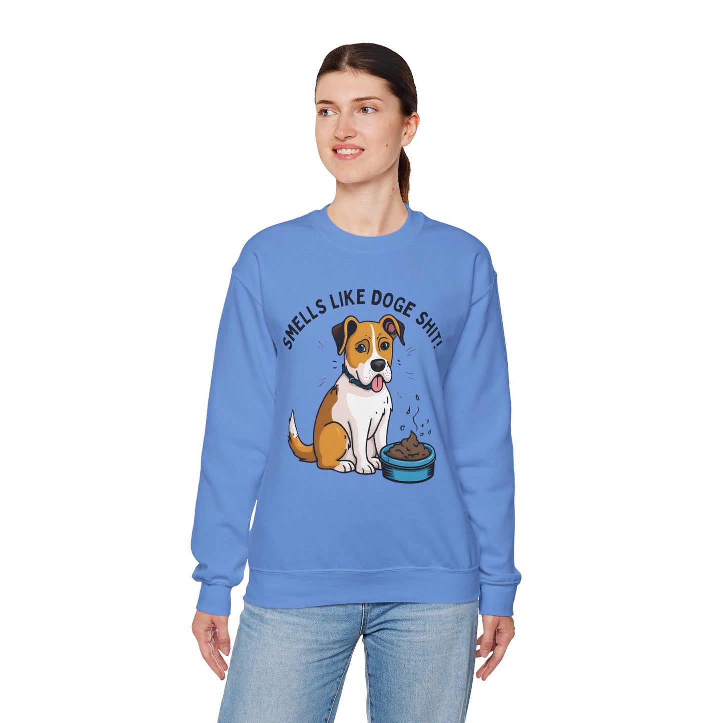Funny Dog Lover Sweatshirt - 'Smells Like Doge Sh*t!' Crewneck
