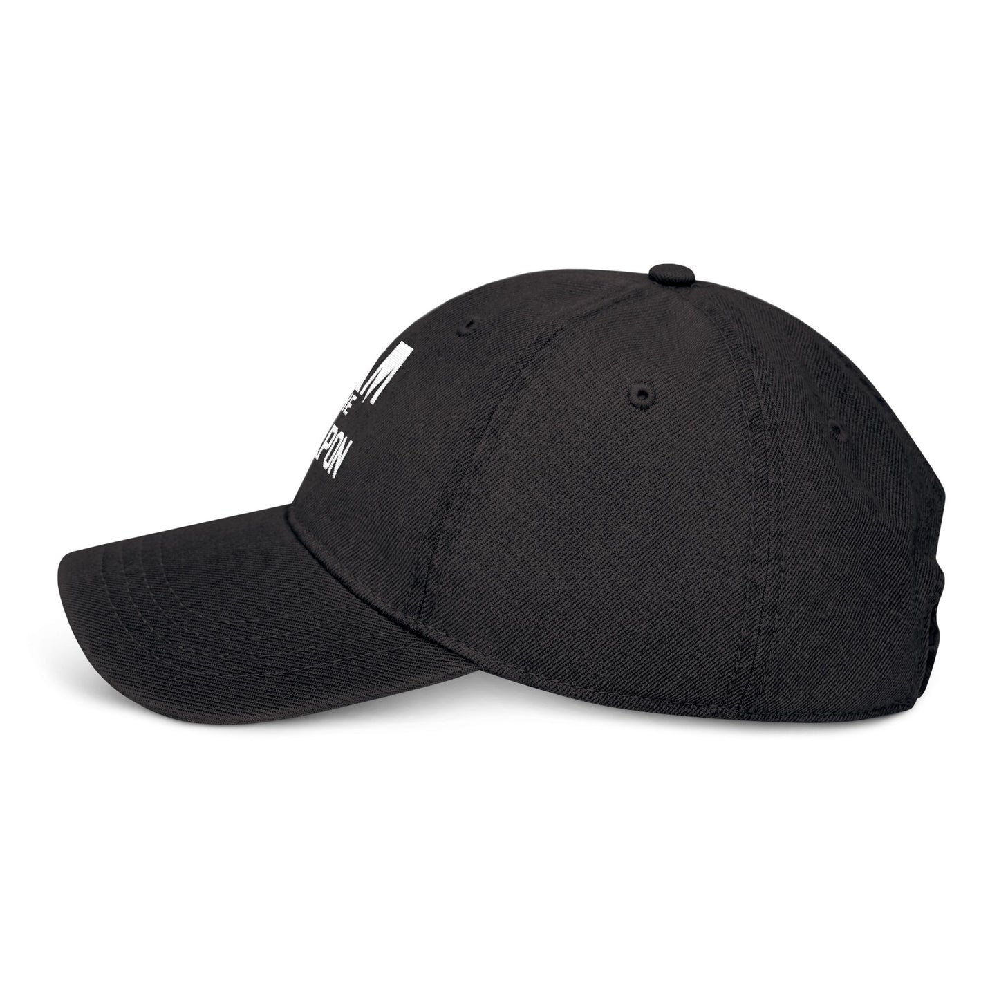Embroidered Denim Hat - "I Am The Weapon " Statement Cap for Everyday Wear