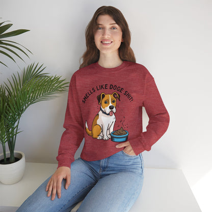 Funny Dog Lover Sweatshirt - 'Smells Like Doge Sh*t!' Crewneck