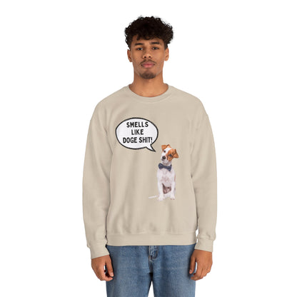 Funny Dog Lover Sweatshirt - 'Smells Like Doge Sh*t!' Crewneck