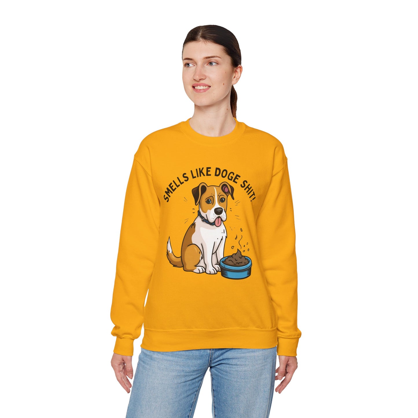 Funny Dog Lover Sweatshirt - 'Smells Like Doge Sh*t!' Crewneck