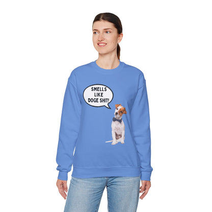 Funny Dog Lover Sweatshirt - 'Smells Like Doge Sh*t!' Crewneck