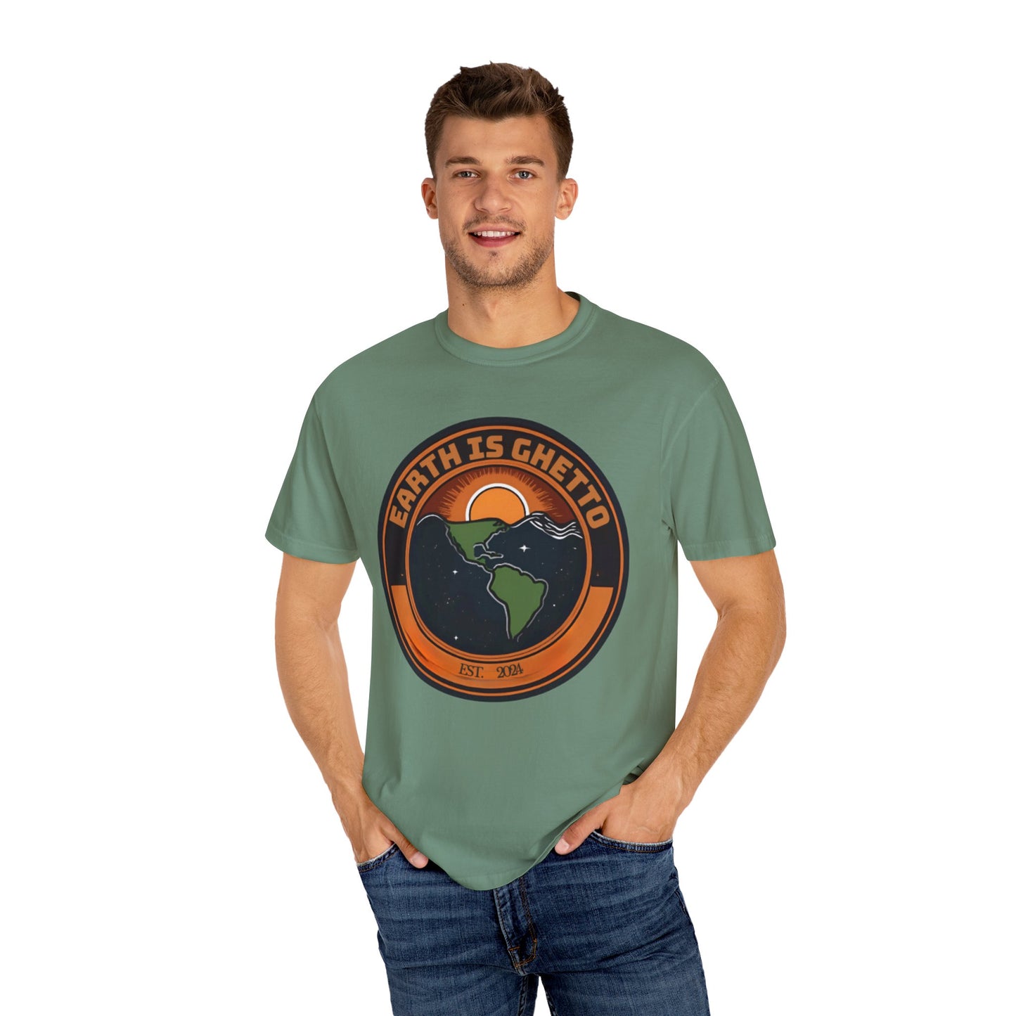 Earth is Ghetto  - Unisex Garment-Dyed T-shirt