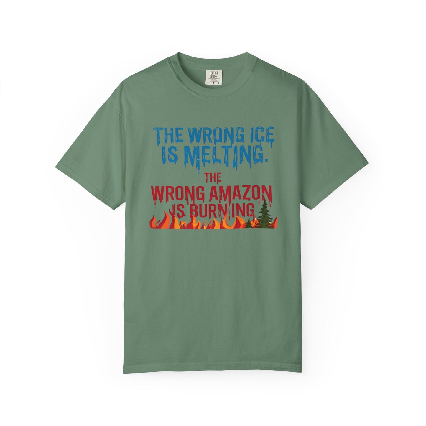 The Wrong Ice Is Melting The Wrong Amazon Is Burning Eco-Conscious Unisex T-Shirt - Climate Change Awareness Tee