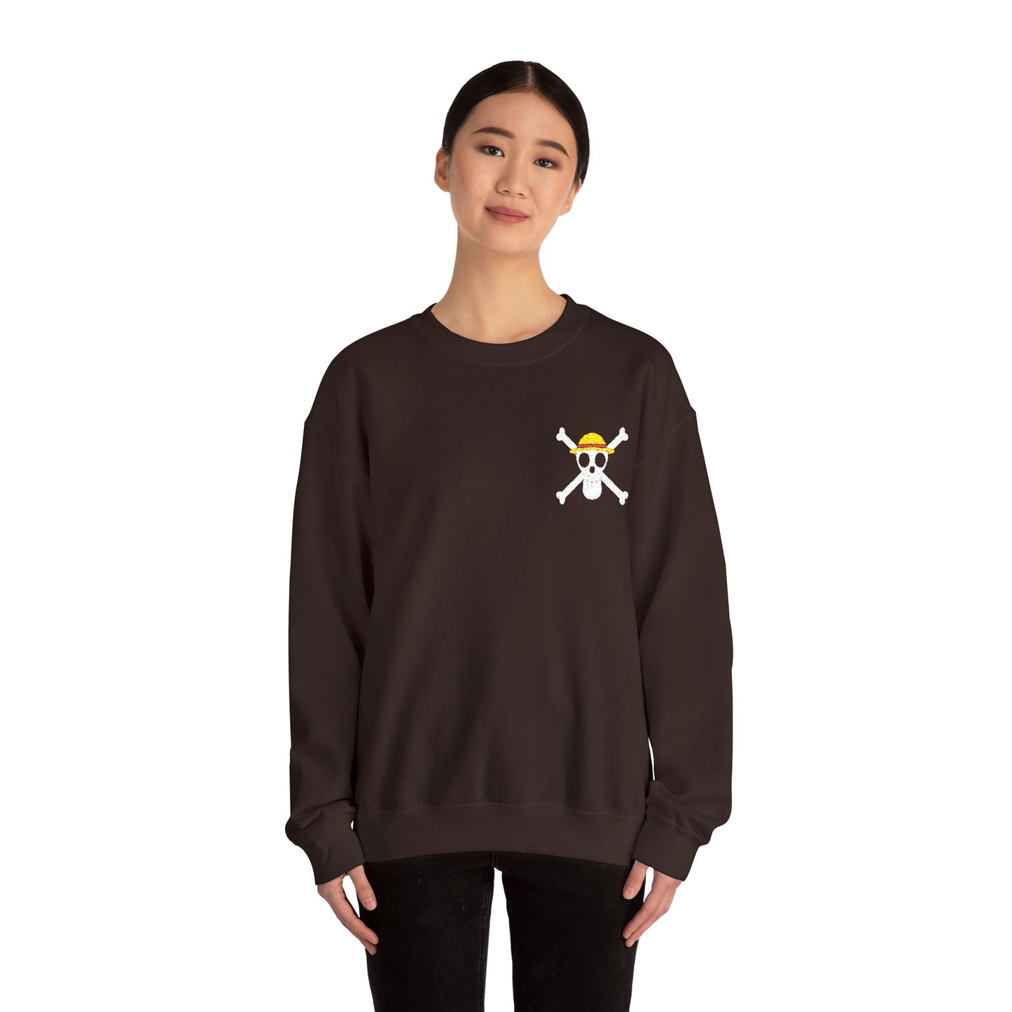 Straw Hat Pirates' Jolly Roger Embroidered Unisex Crewneck Sweatshirt