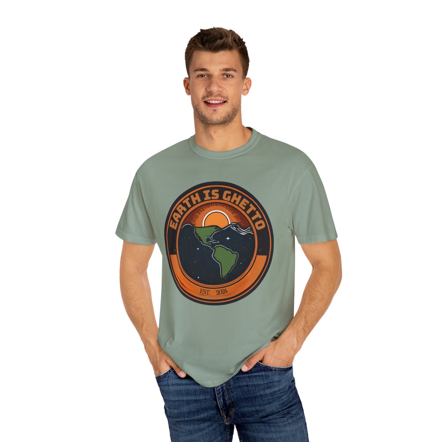 Earth is Ghetto  - Unisex Garment-Dyed T-shirt