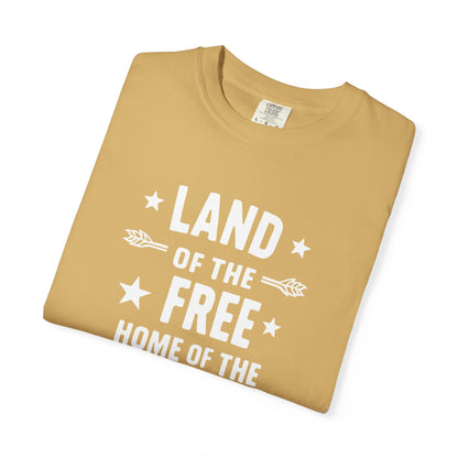 Land of The Free Home of The Ghetto - Unisex Garment-Dyed T-shirt