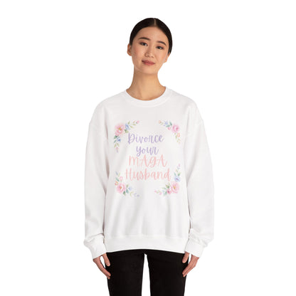 Divorce Your Mean Husband Floral Crewneck Sweatshirt