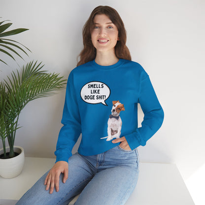 Funny Dog Lover Sweatshirt - 'Smells Like Doge Sh*t!' Crewneck